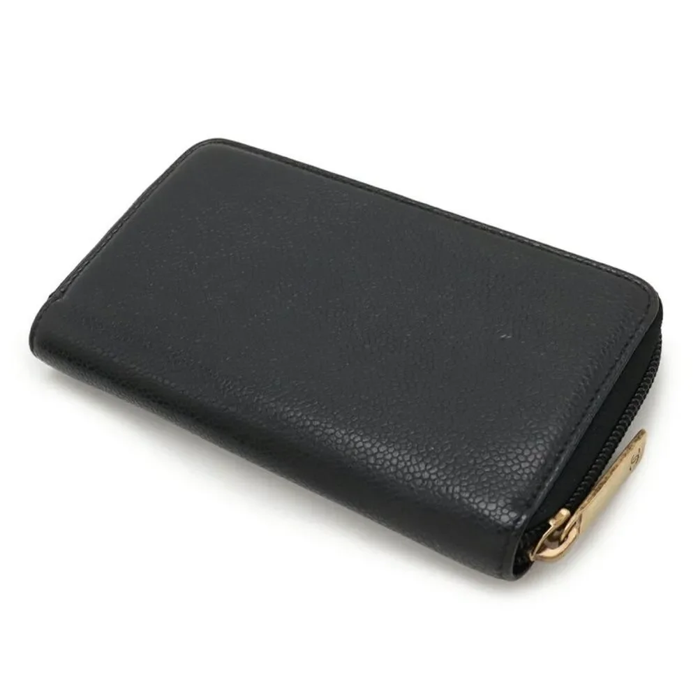 Chanel Caviar Leather Zip Wallet Black
